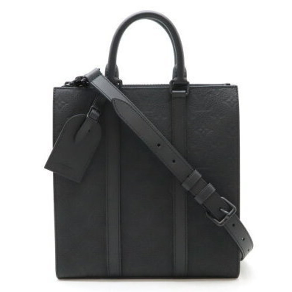 Louis Vuitton Monogram Taurillon Sac Plat Cross Shoulder Bag Noir Black